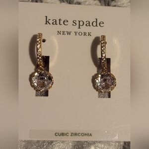 Kate Spade That Sparkle Clear and Gold Earrings
